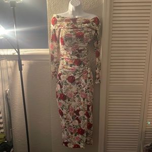 Floral, off-shoulder midi dress